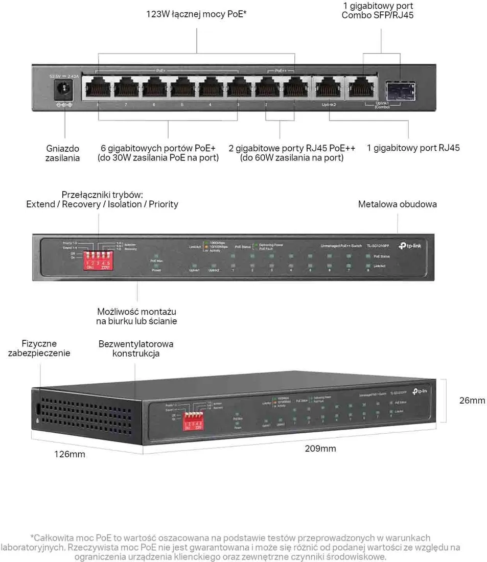 switch-tp-link-tl-sg1210pp-stan-nowy