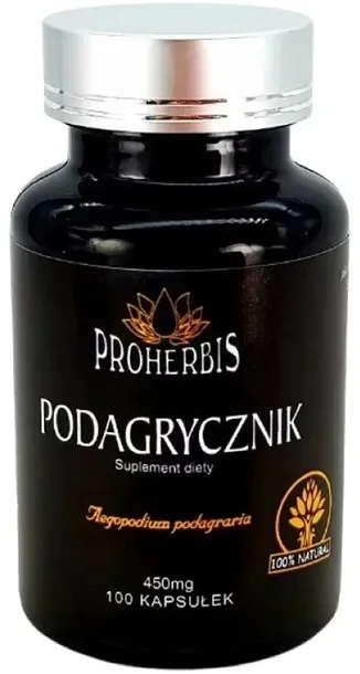 Podagrycznik Pospolity 450mg zioła VEGE 100 kapsułek Proherbis kapsułki