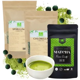 matcha-spirulina-chlorella-zestaw-superfood-japonska-algi-morskie-tabletki