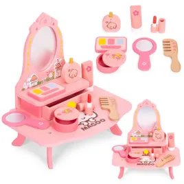 drewniana-toaletka-dla-dzieci-z-lustrem-i-szuflada-7-akcesoriow-ecotoys