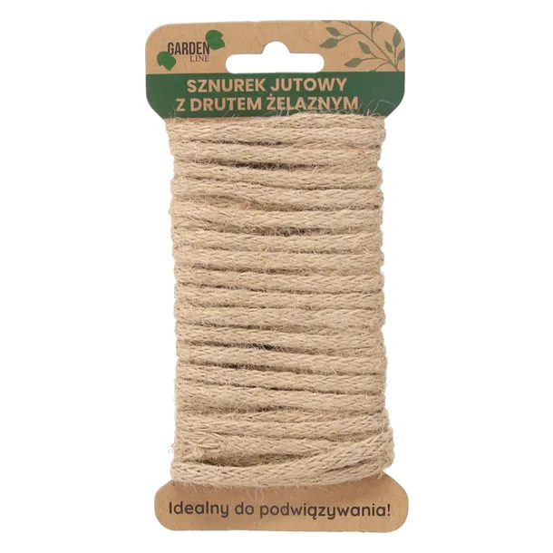 Sznurek Jutowy Z Drutem Ozdobny Naturalny 2,5MM 5M Drapak Do Pakowania DIY