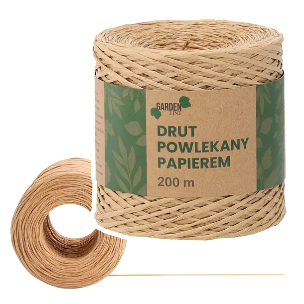 Sznurek Papierowy z Drutem Ozdobny EKO 200M SZNURODRUT Naturalny