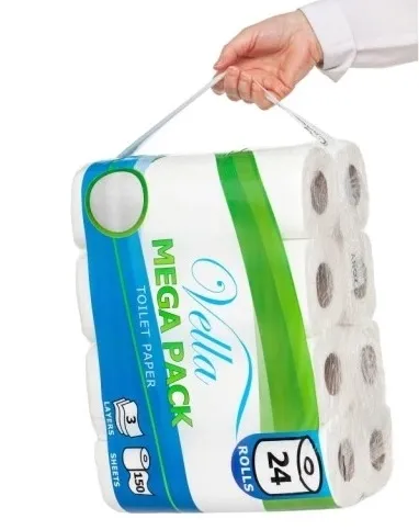 Papier toaletowy biały Vella Kaczory 3 WARSTWY CELULOZA - 24 rolki MEGA PACK