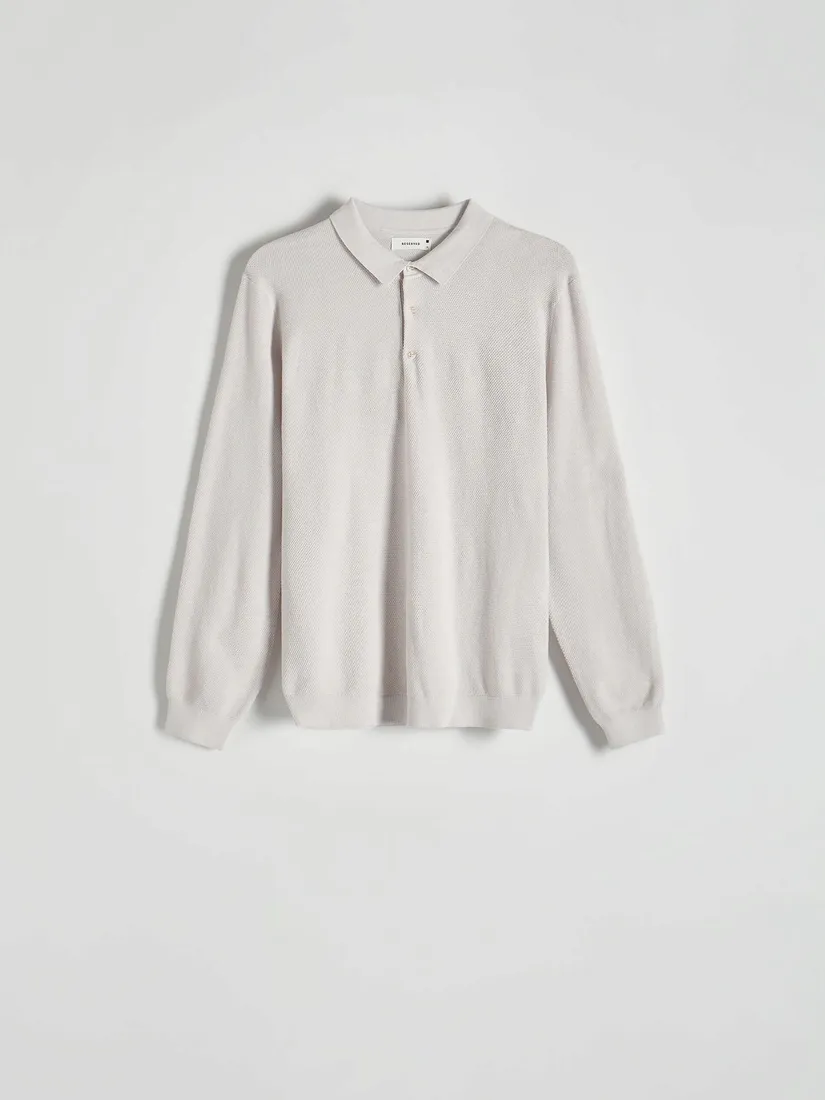 szary-sweter-polo-reserved-m-stan-nowy