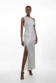 srebrna-metaliczna-sukienka-maxi-na-jedno-ramie-karen-millen-xs