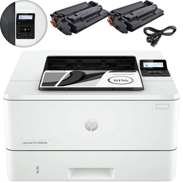 Drukarka Laserowa Monochromatyczna HP LaserJet Pro 4002dn +2 tonery XL 149X