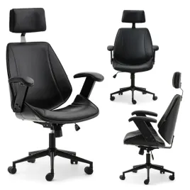 skorzany-czarny-fotel-biurowy-z-gietego-drewna-z-podlokietnikami-frank