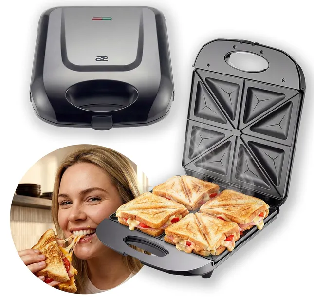 OPIEKACZ SANDWICH TOSTER XXL 4 DUŻE KANAPKI TOSTY SUPER GRZANKI MOC 2300W
