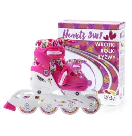 lyzwy-rolki-3w1-swiecace-regulowane-combo-hearts-30-33