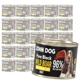 john-dog-pure-black-wild-boar-adult-24x200g-mokra-karma-dla-psa-z-dzikiem