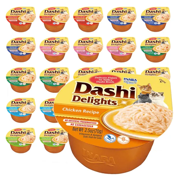 Inaba Cat Dashi Delights 24x70g Uzupełniająca Karma Dla Kota w Bulionie Mix