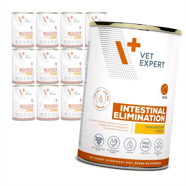 Vet Expert Veterinary Diet Intestinal Elimination Low Fat 12x400g Mokra Kar