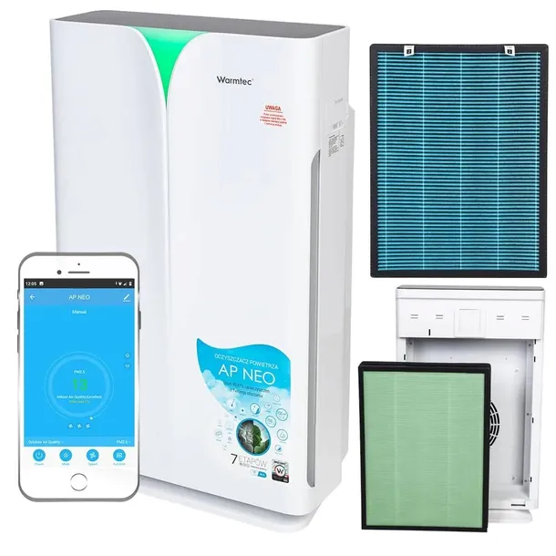 Oczyszczacz powietrza AP Neo 100 m² 7 etapowy WiFi 750 m³/h Warmtec
