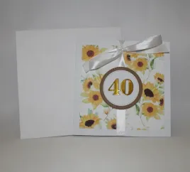 kartka-na-40-urodziny-w-kwiaty-sloneczniki-zlota-recznie-robiona