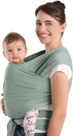 chusta-do-noszenia-niemowlat-bawelniana-elastyczna-zielona
