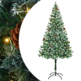 zielona-stozkowa-choinka-led-z-dekoracyjnymi-lampkami-180-cm