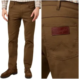 wrangler-greensboro-brazowe-bawelniane-proste-spodnie-materialowe-w38-l32