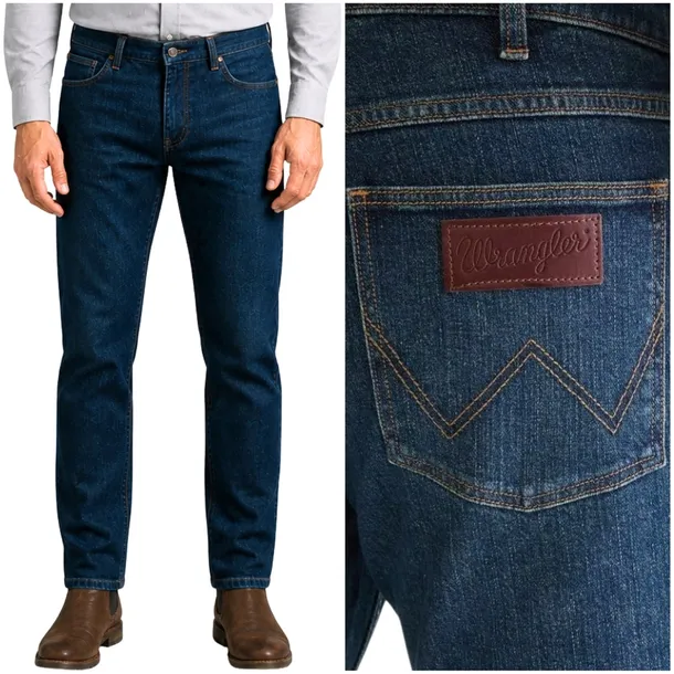Wrangler GREENSBORO Valor ciemne proste spodnie jeansowe męskie W32 L32