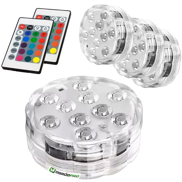 LAMPKA LED DO BASENU JACUZZI OGRODU 4 LEDOWE OŚWIETLENIE BASENOWE Z PILOTEM