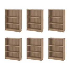 6-szt-regal-billy-imitacja-debu-80x28x106-cm-z-regulowanymi-polkami