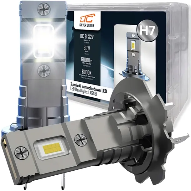 ŻARÓWKI SAMOCHODOWE LED H7 12V/24V 60W 6000K 6000LM HOMOLOGACJA +600% MOCY