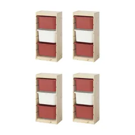 4-szt-regal-z-pojemnikami-trofast-jasna-sosna-bialo-czerwony-44x30