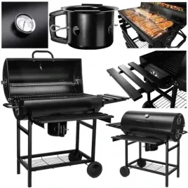 grill-gril-ogrodowy-weglowy-pokrywa-popielnik-termometr-beczka-na-kolkach