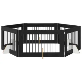 bramka-dla-psow-z-podporkami-6-szt-czarny-dab-100-x-60-cm