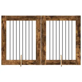 bramka-dla-psow-z-podporkami-2-szt-dab-wedzony-80-x-100-cm