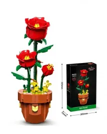 klocki-konstrukcyjne-czerwona-roza-w-doniczce-3d-344-el