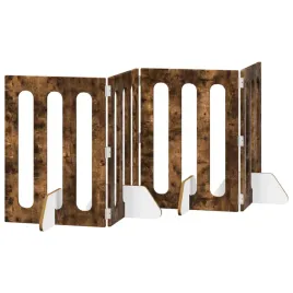 skladany-kojec-dla-zwierzat-4-szt-dab-wedzony-201-x-38-x-70-cm