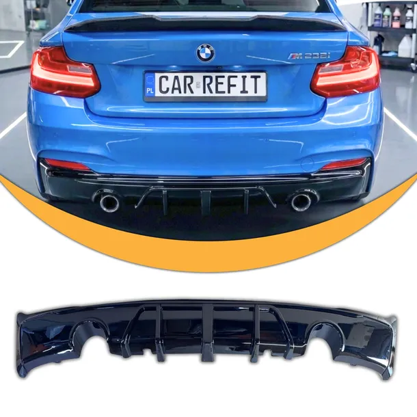 Dyfuzor BMW F22 F23 M Pakiet Dokładka Tylnego zderzaka Czarny Połysk M235i