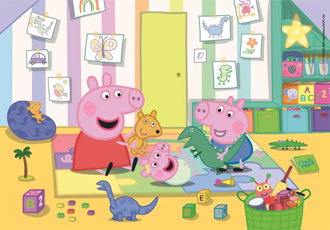 puzzle-2x20-elementow-swinka-peppa-clementoni-stan-nowy
