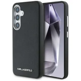 karl-lagerfeld-saffiano-full-wrapped-elongated-metal-logo-magsafe-etui-do-samsung-galaxy-s25-czarny