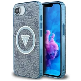 guess-iml-metal-glitter-4g-circle-triangle-magsafe-etui-do-iphone-16e-niebieski