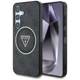 guess-4g-glitter-triangle-buttons-magsafe-etui-do-samsung-galaxy-s25-czarny