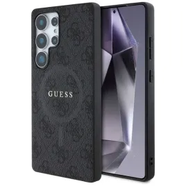 guess-leather-4g-colored-ring-classic-logo-magsafe-etui-do-samsung-galaxy-s25-ultra-czarny