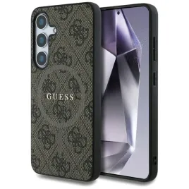 guess-leather-4g-colored-ring-classic-logo-magsafe-etui-do-samsung-galaxy-s25-brazowy