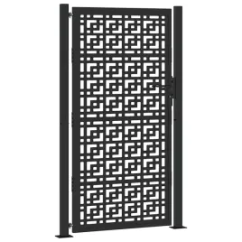 brama-ogrodowa-czarna-100x175-cm-stalowy-wzor-krzyza