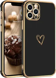 etui-do-apple-iphone-12-pro-silikonowe-czarne-zlota-ramka-serduszko-a2341
