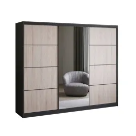 szafa-przesuwna-z-lustrem-250-cm-czarna-dab-sonoma-garderoba-primo-iii