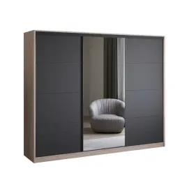 szafa-przesuwna-z-lustrem-250-cm-dab-sonoma-czarna-garderoba-primo-iii