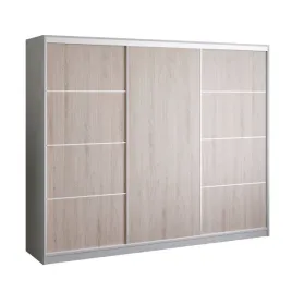 szafa-przesuwna-250-cm-biala-dab-sonoma-garderoba-szuflady-drazek-primo-ii