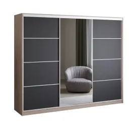 szafa-przesuwna-z-lustrem-250-cm-dab-sonoma-czarna-garderoba-primo-ii