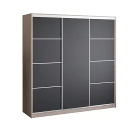 szafa-przesuwna-200-cm-dab-sonoma-czarna-garderoba-szuflady-drazek-primo-ii