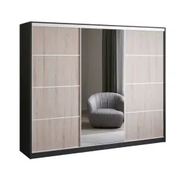 szafa-przesuwna-z-lustrem-250-cm-czarna-dab-sonoma-garderoba-primo-ii