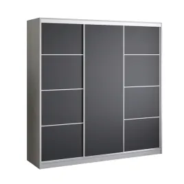 szafa-przesuwna-200-cm-biala-czarna-garderoba-szuflady-drazek-primo-ii