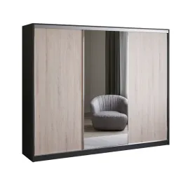 szafa-przesuwna-z-lustrem-250-cm-czarna-dab-sonoma-garderoba-primo-i
