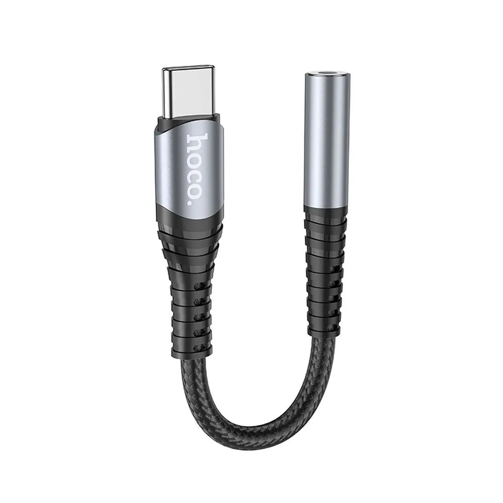 adapter-aux-jack-35-mm-do-usb-c-hoco-ls33-szary-stan-nowy