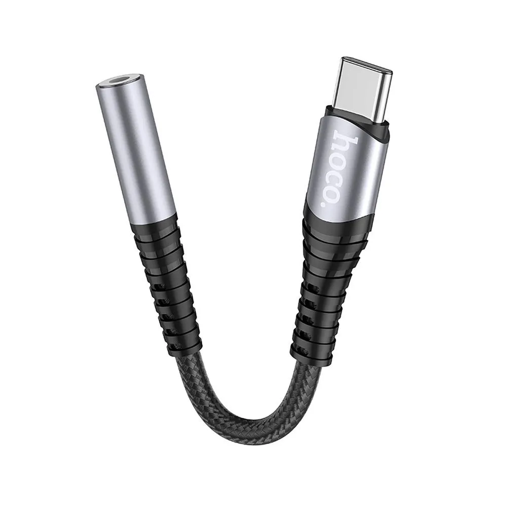 adapter-aux-jack-35-mm-do-usb-c-hoco-ls33-szary-stan-nowy